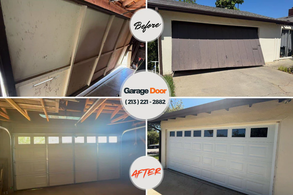 Before and after: garage door repair Clay City, KY